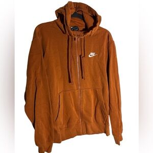 Nike zip up burnt orange fleece jacket size Medium